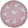 Βαμβακερά Χαλιά Στρογγυλά Piccolo Butterflies Pink